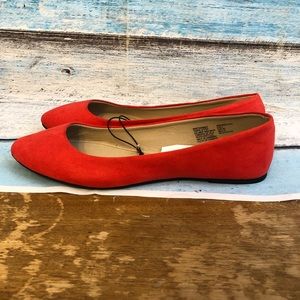 Time & Tru Flats Red Suede Size 7